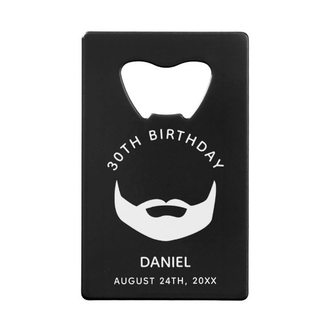 Birthday party black white beard men guys (Front)