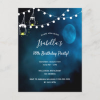  Birthday party blue moon lights mason jars