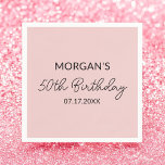 Birthday Party Blush Pink Cute Name Napkin<br><div class="desc">Express your gratitude in style with our Birthday Party Blush Pink Name Napkins. These beautiful napkins feature a lovely blush pink colour and a personalised name design, perfect for adding a special touch to any birthday celebration. Crafted from high-quality materials, they are soft, absorbent, and durable, making them both practical...</div>