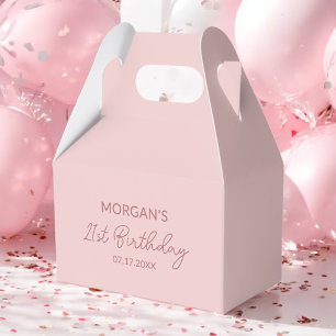 Birthday Party Blush Pink Thank You Name Favour Box
