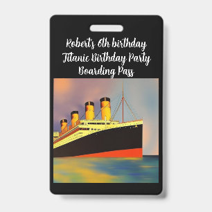 Birthday Party Boarding Pass ID Badge