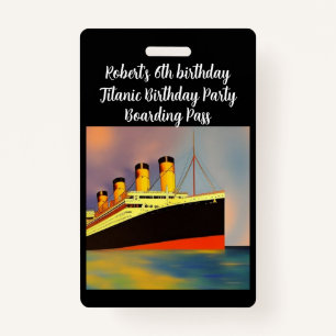 Birthday Party Boarding Pass ID Badge