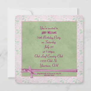 Birthday Party Bow Invitation