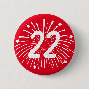 Birthday party celebration buttons with age number