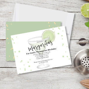 Birthday Party Chic Adult Margarita Cool Drinks  Invitation