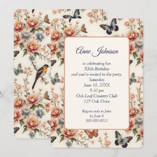 Birthday Party Chinoiserie Nature's Harmony Invitation