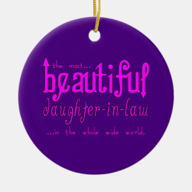 Birthday Party Christmas Beautiful Daughter in Law Ceramic Tree Decoration (Front)