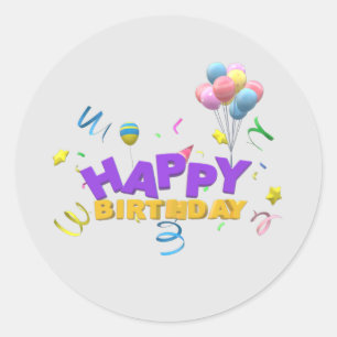Birthday Party Classic Round Sticker