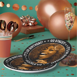 Birthday Party Custom Photo and Text Personalized Paper Plate