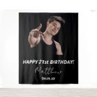 Birthday party custom photo black white modern guy