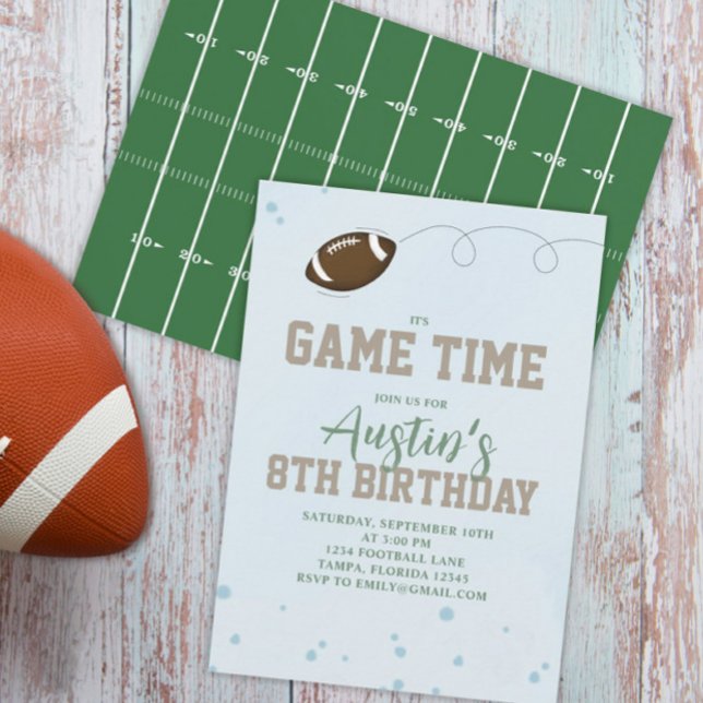 Birthday Party Cute Game Time Simple Football Invitation (Creator Uploaded)