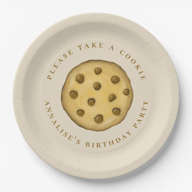 Birthday Party Cute Please Take A Cookie Paper Plate (Front)