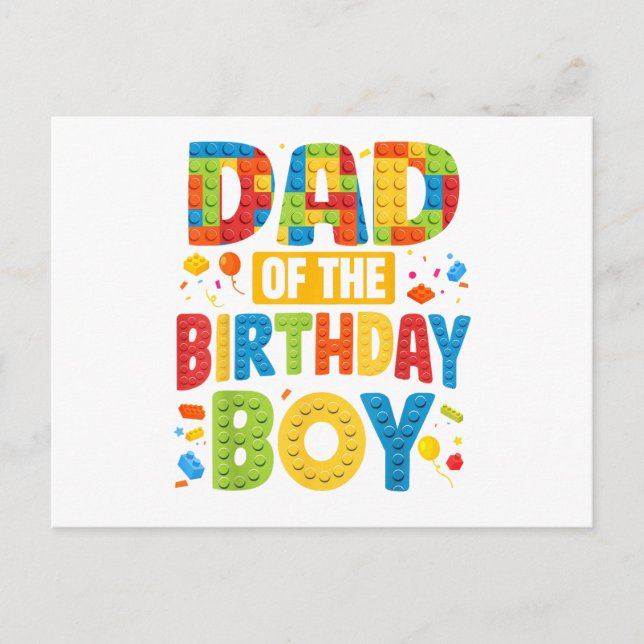 Birthday Party Dad Postcard (Front)