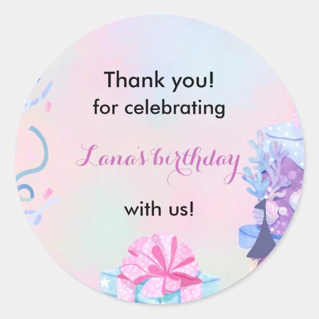 Birthday Party Decor for Girls Classic Round Sticker (Front)