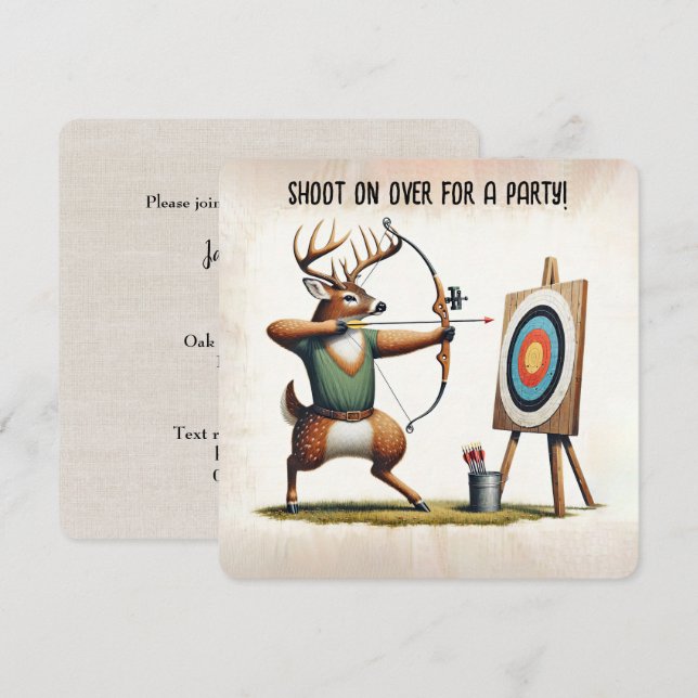 Birthday Party Deer Archery Invitation (Front/Back)
