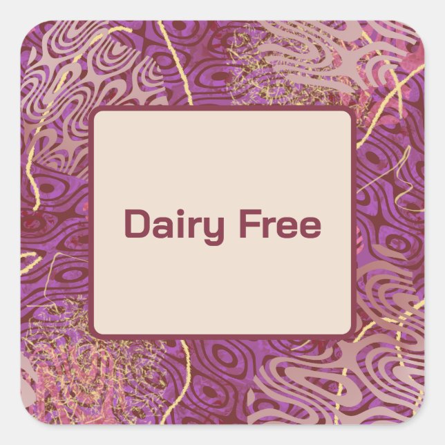 Birthday Party Dietary Requirement Dairy Free Square Sticker (Front)