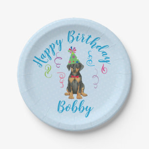 Birthday Party Doberman Paper Plates
