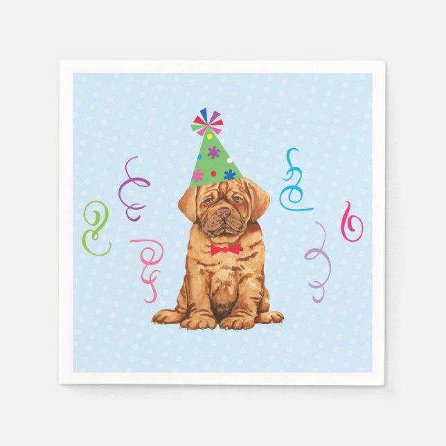 Birthday Party Dogue de Bordeaux Napkins (Front)