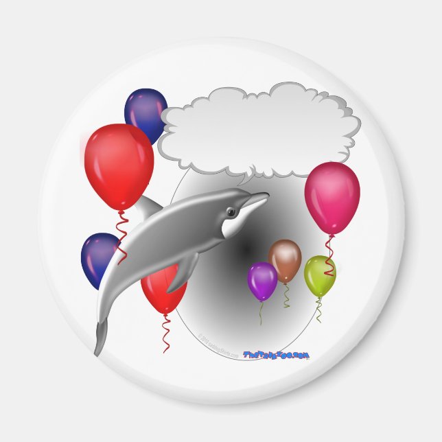 Birthday Party Dolphin that talks Magnet (Front)