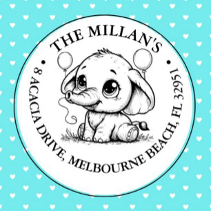 Birthday Party Elephant theme Self-inking Stamp