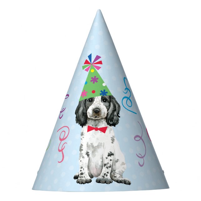 Birthday Party English Cocker Spaniel Party Hat (Front)