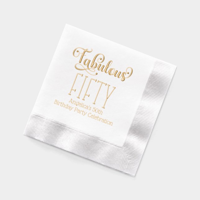 Birthday Party - Fabulous Fifty #7 Foil Napkins (Left)