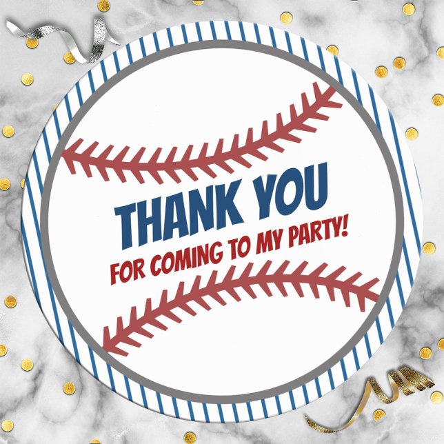 Birthday Party Favour Baseball Sticker (Creator Uploaded)