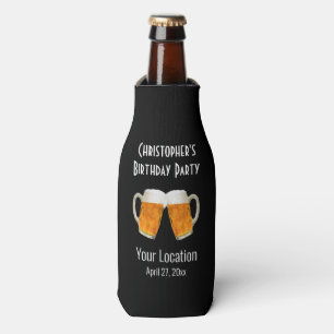 Birthday Party Favour Beer Cheers Modern Typograph Bottle Cooler