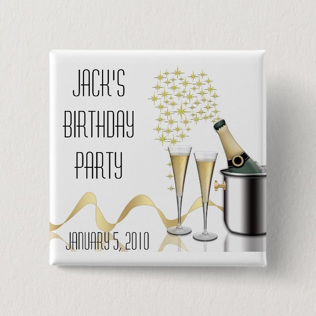 Birthday Party Favour Button (Front)