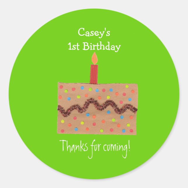 Birthday party favour label (Front)