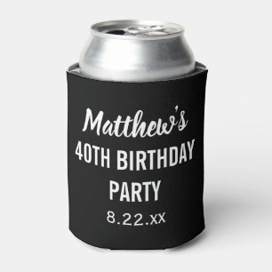 Birthday Party Favour Modern Typography Beer Can C Cooler