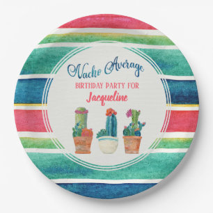 Birthday Party Fiesta Nacho Average Cactus Pots Paper Plate