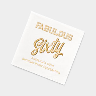 * Birthday Party Fill in Your Age Fabulous 60 #4 Foil Napkins