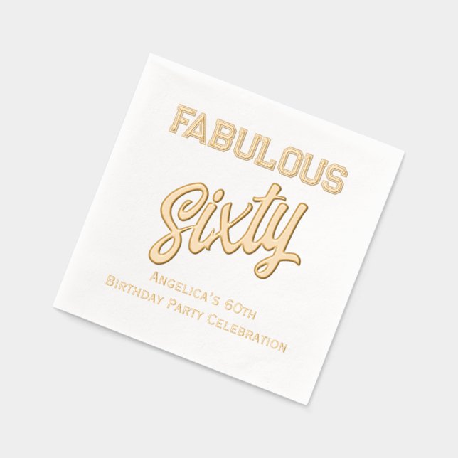 * Birthday Party Fill in Your Age Fabulous 60 #4 Foil Napkins (Left)