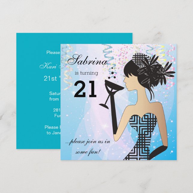 Birthday Party for the Ladies | DIY Name & Age Invitation (Front/Back)
