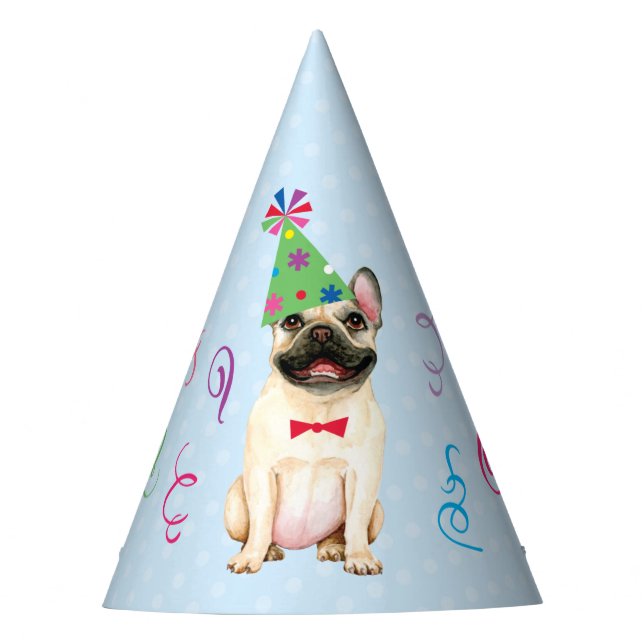 Birthday Party French Bulldog Party Hat (Front)