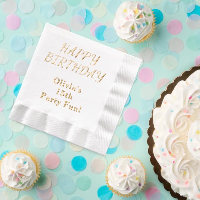 Birthday Party Fun Age Name Foil Napkins (Insitu (Party))