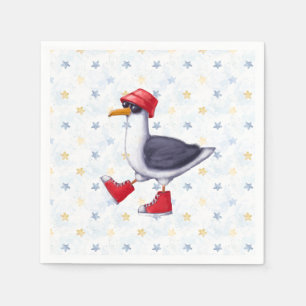 Birthday Party Fun Cute Seagull Bird  Napkin