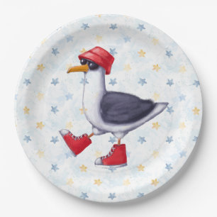 Birthday Party Fun Cute Seagull Bird Paper Plate