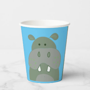 birthday party fun hippo paper cups