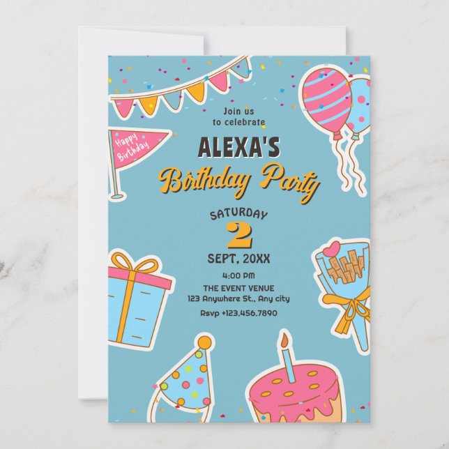 Birthday Party fun  Invitation (Front)