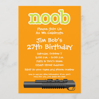 Birthday Party - Funny Noob Gamer Invitation