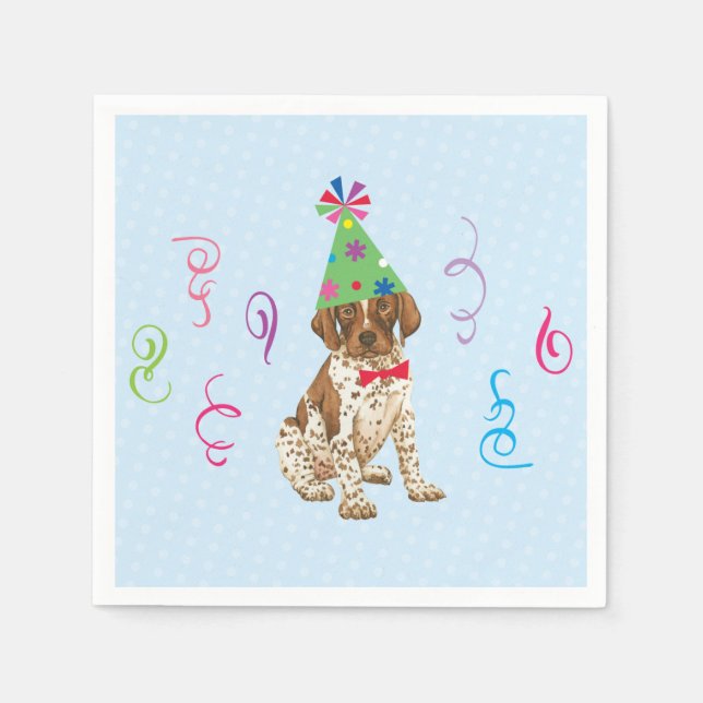 Birthday Party German Shorthaired Pointer Napkin (Front)