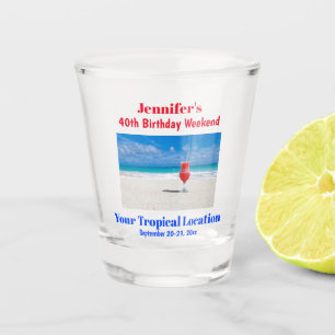 Birthday Party Girls Tropical Beach Weekend Trip Shot Glass