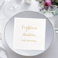 Birthday party gold foil script name