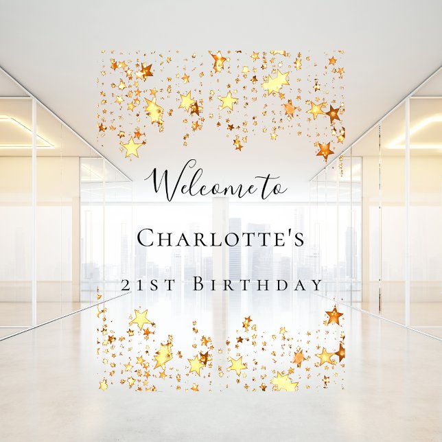 Birthday party gold stars welcome window cling (Creator Uploaded)