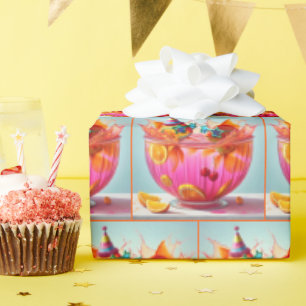 Birthday Party Goldfish in Punch Bowl Wrapping Paper