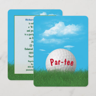 Birthday Party Golf Ball Invitation
