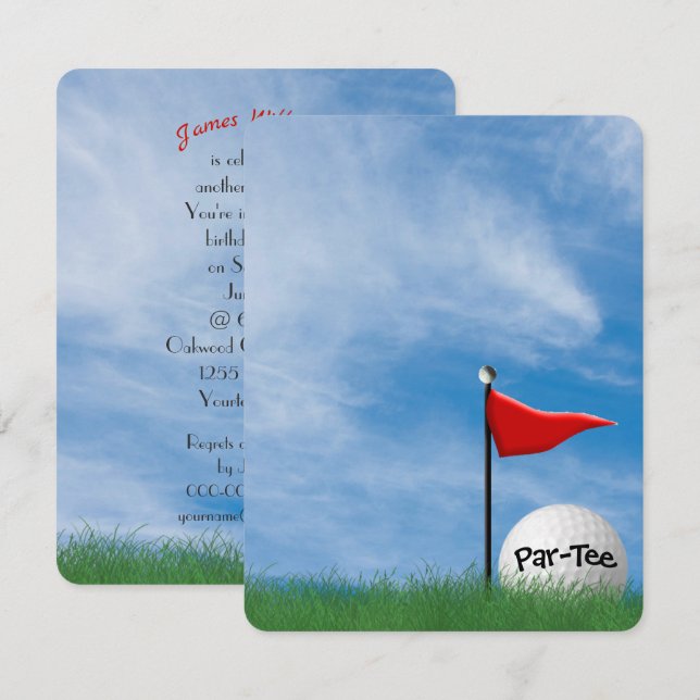 Birthday Party Golf theme Invitation (Front/Back)