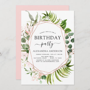 Birthday Party Greenery Eucalyptus Botanical Invit Invitation